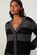 Load image into Gallery viewer, CARDIGAN TRICOT LISTRADO PELINHO LUREX
