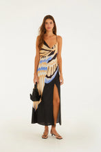 Load image into Gallery viewer, VESTIDO DEGAGE ASA DE BORBOLETA PRETO
