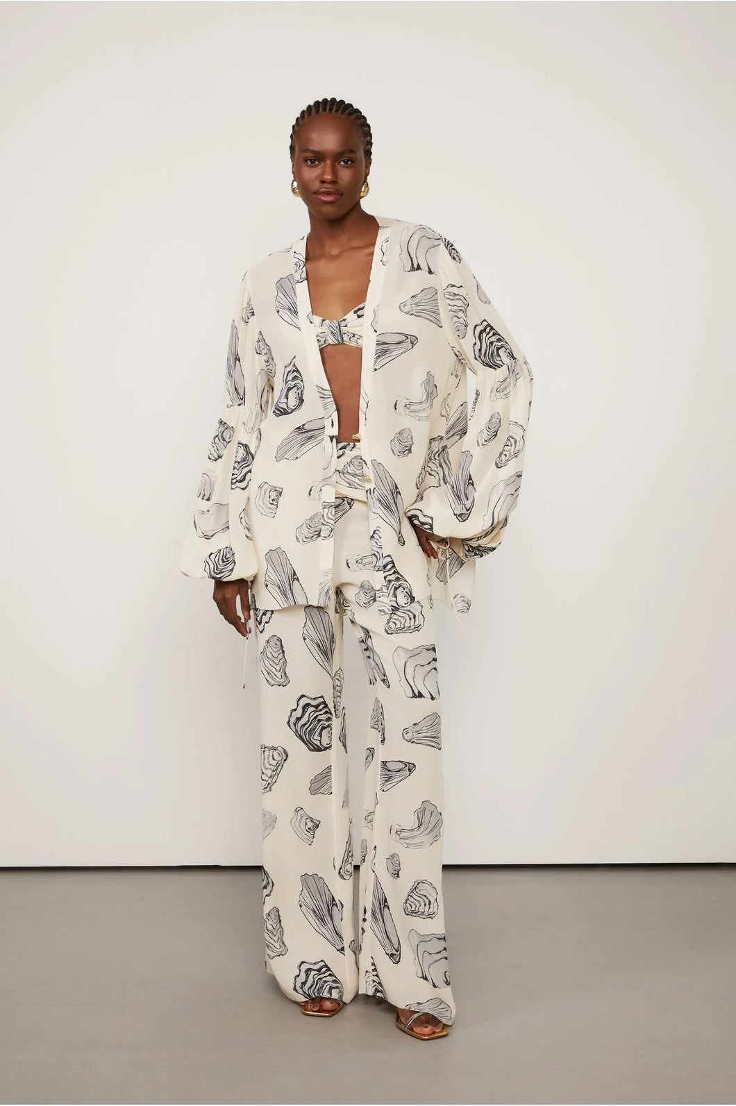 CAMISA OVERSIZED + CALCA DE GEORGETTE ESTAMPADO SET