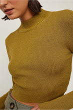 Load image into Gallery viewer, TOP GOLA ALTA CROPPED LUREX DE TRICOT
