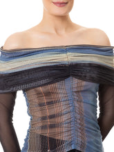 Load image into Gallery viewer, BLUSA EST TEXT LISTRA CLUB E LEMONGRASS
