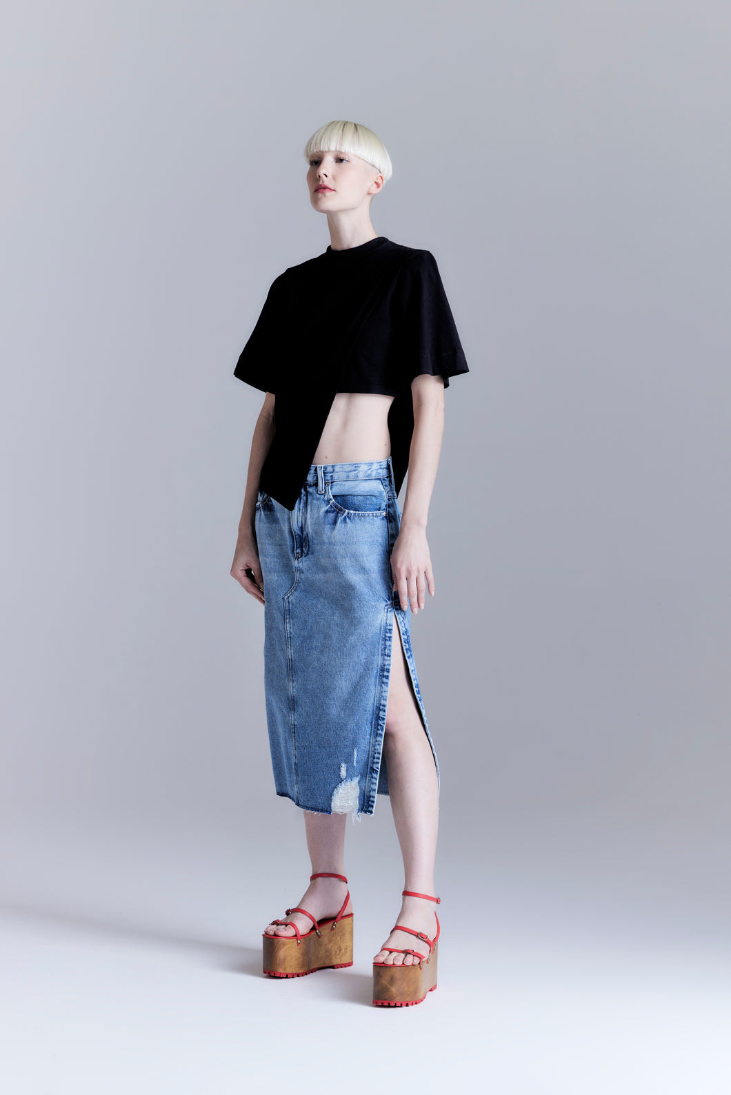 BLUSA CROPPED RECORTE TRANSPASSADO (NARANJA)