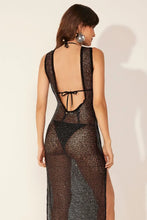 Load image into Gallery viewer, LONG DRESS ROUND NECK GRAPHITE
