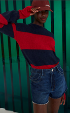 Load image into Gallery viewer, WIDE STRIPPED TRICOT KNITTED BLOUSE
