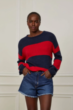 Load image into Gallery viewer, WIDE STRIPPED TRICOT KNITTED BLOUSE

