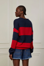 Load image into Gallery viewer, WIDE STRIPPED TRICOT KNITTED BLOUSE
