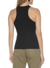 Load image into Gallery viewer, BLACK RIB HALTER TANK TOP
