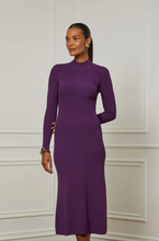Load image into Gallery viewer, VESTIDO GOLA ALTA TRICOT AMARRACAO ROXO
