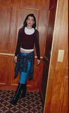 Load image into Gallery viewer, BLUSA ML DECOTE QUADRADO BASIC VINHO
