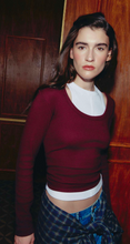 Load image into Gallery viewer, BLUSA ML DECOTE QUADRADO BASIC VINHO
