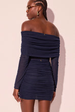 Load image into Gallery viewer, BLUSA MANGA LONGA + SAIA CURTA AROMA AZUL SET
