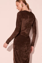 Load image into Gallery viewer, BLUSA MANGA LONGA + SAIA LONGA CELOSIA MARROM SET
